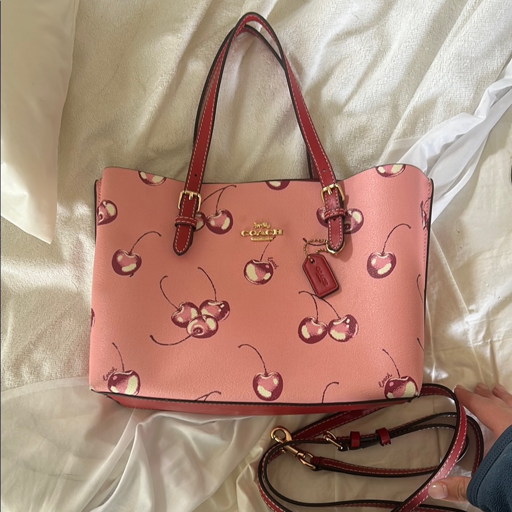 Coach Pink Crossbody Bag with Brown Accents